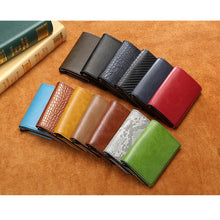 Load image into Gallery viewer, Personalized RFID wallet for men with card holder and aluminum box