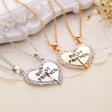 Load image into Gallery viewer, 2 Pcs Best  Friend Necklace Crystal Heart Pendant