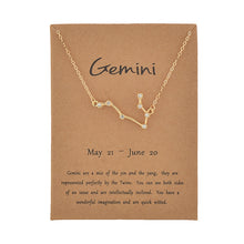 Load image into Gallery viewer, Zodiac necklaces with crystal charm for women