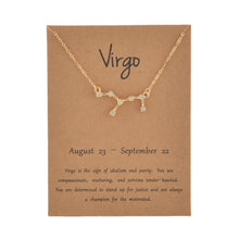 Load image into Gallery viewer, Zodiac necklaces with crystal charm for women