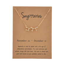 Load image into Gallery viewer, Zodiac necklaces with crystal charm for women