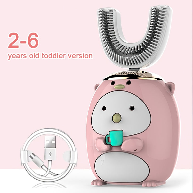 360° electric toothbrush for kids with cartoon pattern