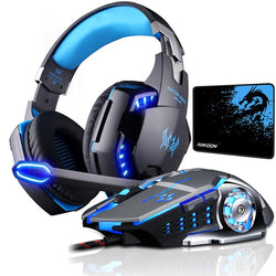 PS4 Best LED Gaming Headset Deep Bass Stereo with Microphone Noise Cancellation - MomProStore 