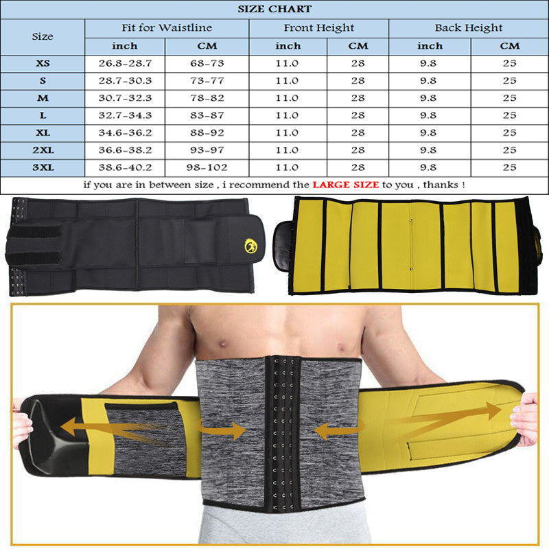 Neoprene Sauna Slimming Underwear for Men Waist Trainer Modeling Belt - MomProStore 