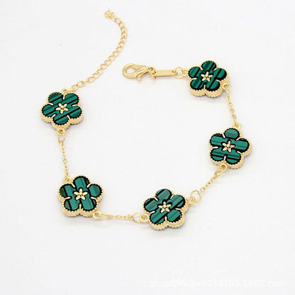 Double Sided Flowers Metal Bracelet