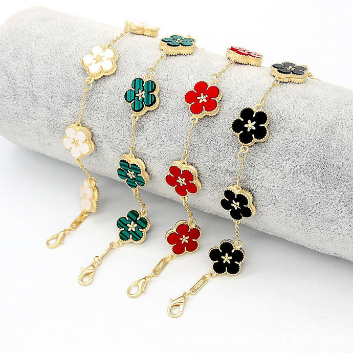 Double Sided Flowers Metal Bracelet