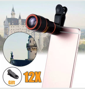 12x Optical Zoom Lens Telescope Telephoto Clip on for Mobile Cell Phone Camera - MomProStore 