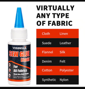 Sew Glue Liquid bonding glue for fabric,shoes,carpet....