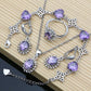 Silver 925 Jewelry Sets for Women Natural Blue Sapphire Stone