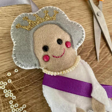 Load image into Gallery viewer, Queen Elizabeth II Tree Ornament Felt Doll Christmas Décor