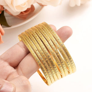 Dubai 8 pcs Fashion Bangle Jewelry Gold Color