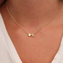 Load image into Gallery viewer, Tiny Heart Dainty Initial Necklace Letter Name Choker Necklace