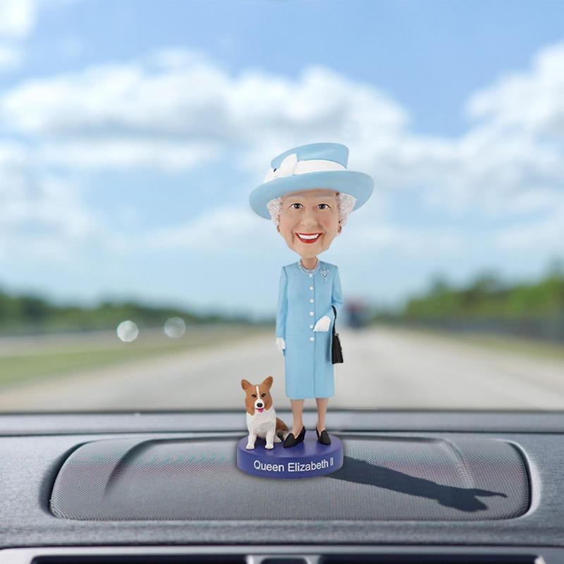 Queen Elizabeth II Figure And Corgi Doll Collection Toy 2022 Car Office Decor