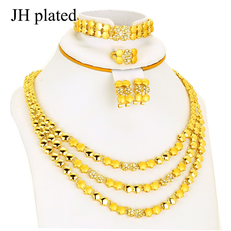 Jewelry set Gold Color Necklace & Earrings Bridal