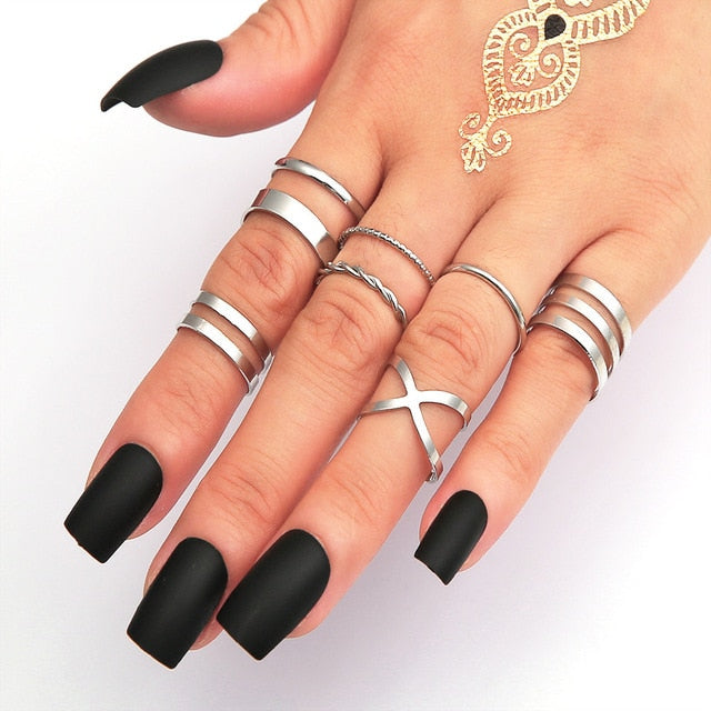 Punk Cool Hip Pop Rings Multi-layer Adjustable Chain