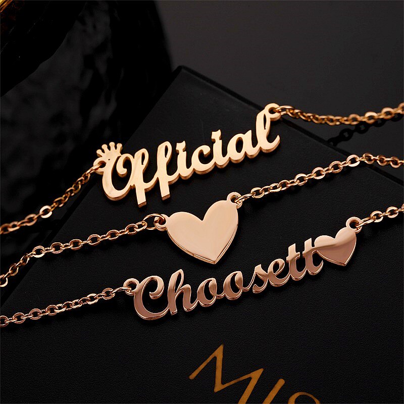 Custom Personalized Name Necklace Stainless Steel Multilayer Name with Crown Necklaces
