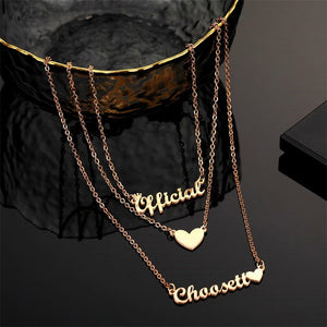 Custom Personalized Name Necklace Stainless Steel Multilayer Name with Crown Necklaces