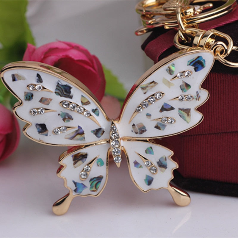 Butterfly Crystal Keychain - Elegant Key Ring for Women