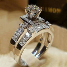 Load image into Gallery viewer, 2Pcs Bridal Set Elegant rings for Women Sliver