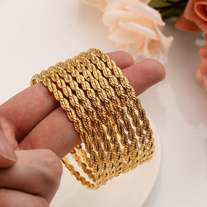 Dubai 8 pcs Fashion Bangle Jewelry Gold Color