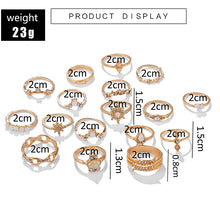 Load image into Gallery viewer, Tocona Boho 17pcs/sets Luxury Clear Crystal Stone Wedding Ring