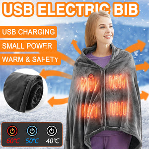 Usb Heated Warm Shawl Heated Plush Blanket