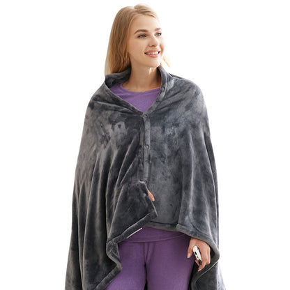 Usb Heated Warm Shawl Heated Plush Blanket