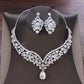 Tiara Crystal Water Drop Bridal Jewelry Sets Rhinestone