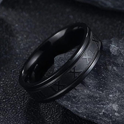 Vintage Roman Numerals Men Rings Temperament Fashion
