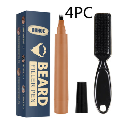 Beard Mustache Pencil Filler Pen Kit With Brush