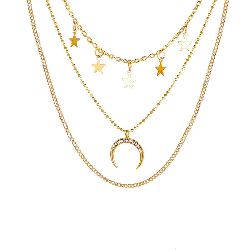 Five-pointed Star Multi-layer Pendant Necklace