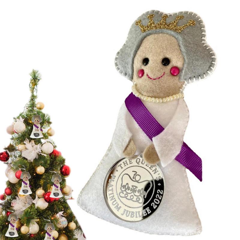 Queen Elizabeth II Tree Ornament Felt Doll Christmas Décor