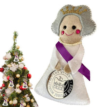 Load image into Gallery viewer, Queen Elizabeth II Tree Ornament Felt Doll Christmas Décor