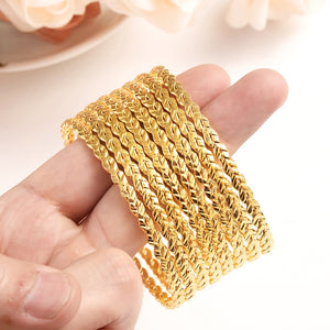 Dubai 8 pcs Fashion Bangle Jewelry Gold Color