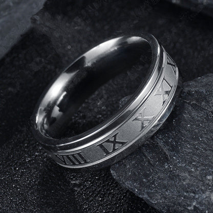 Vintage Roman Numerals Men Rings Temperament Fashion