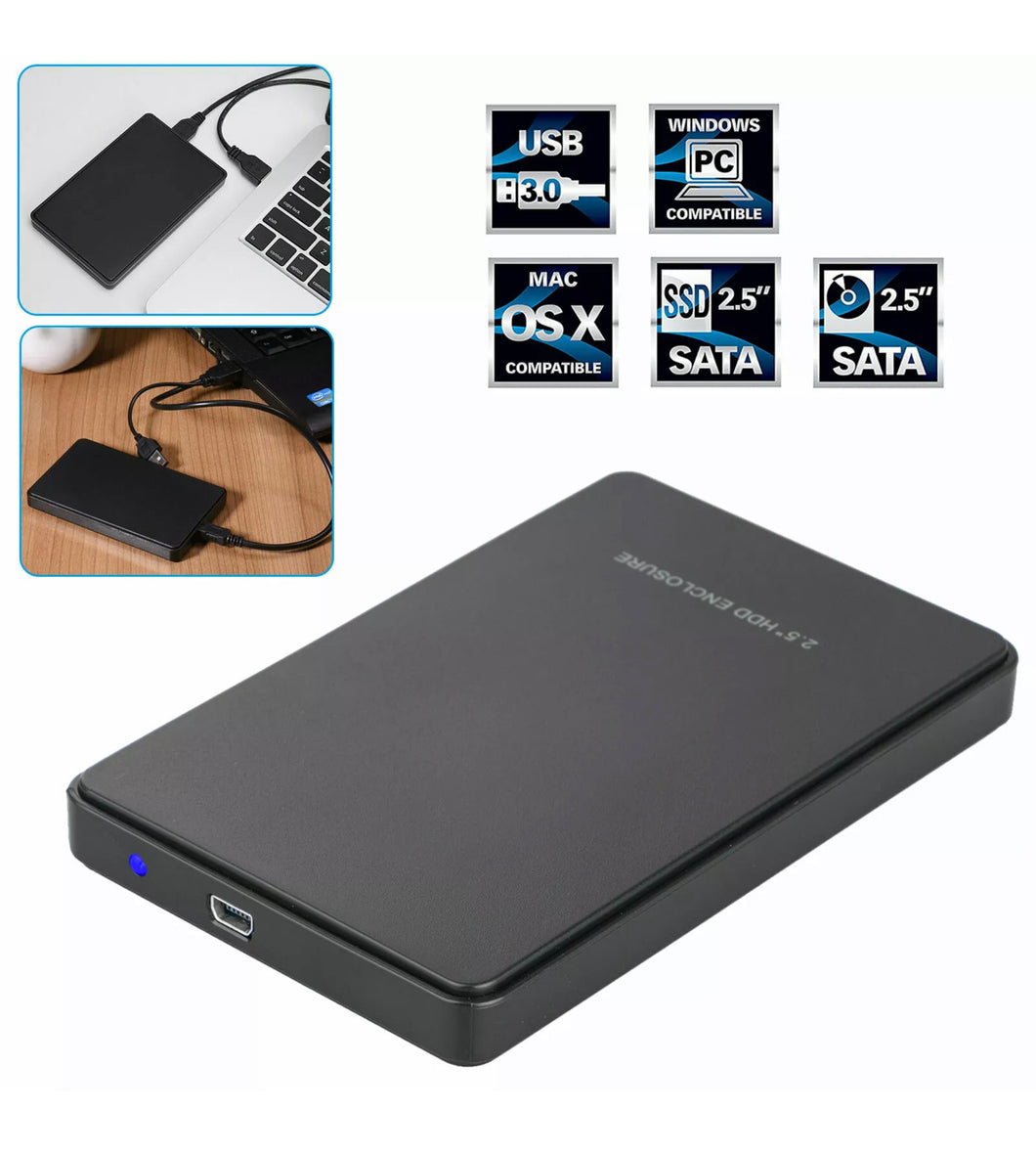 External Portable Hard Disk CASE USB 3.0 2TB SATA SSD Desktop Mobile