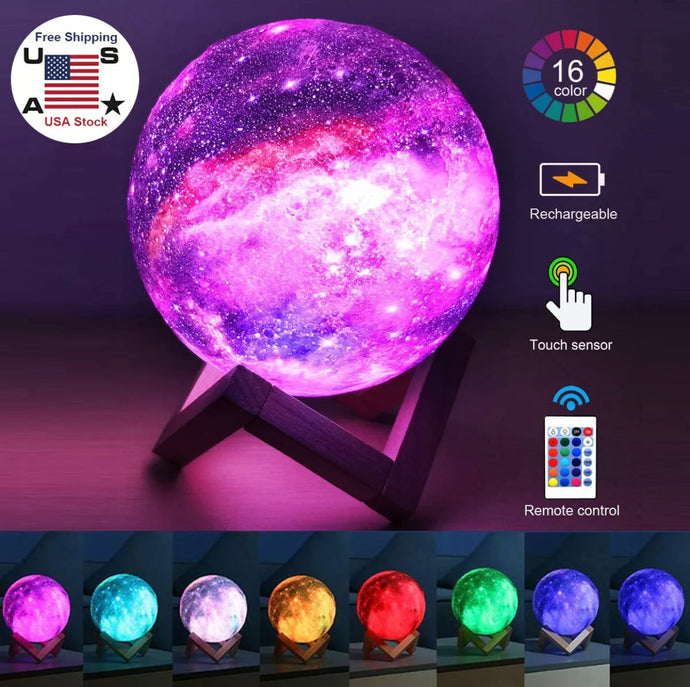 3D Moon Lamp Touch Moonlight USB LED 16 Color