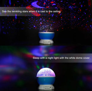 USB LED Starry Sky Projector Star Night Light Sleep Romantic Lamp 360°