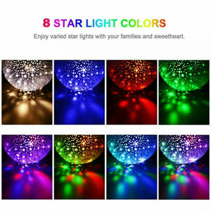 USB LED Starry Sky Projector Star Night Light Sleep Romantic Lamp 360°