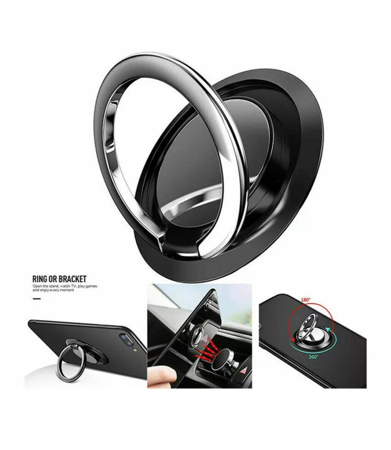 Finger Ring Holder Stand Grip 360° Rotating For Cell Phone Car Magnetic Mount