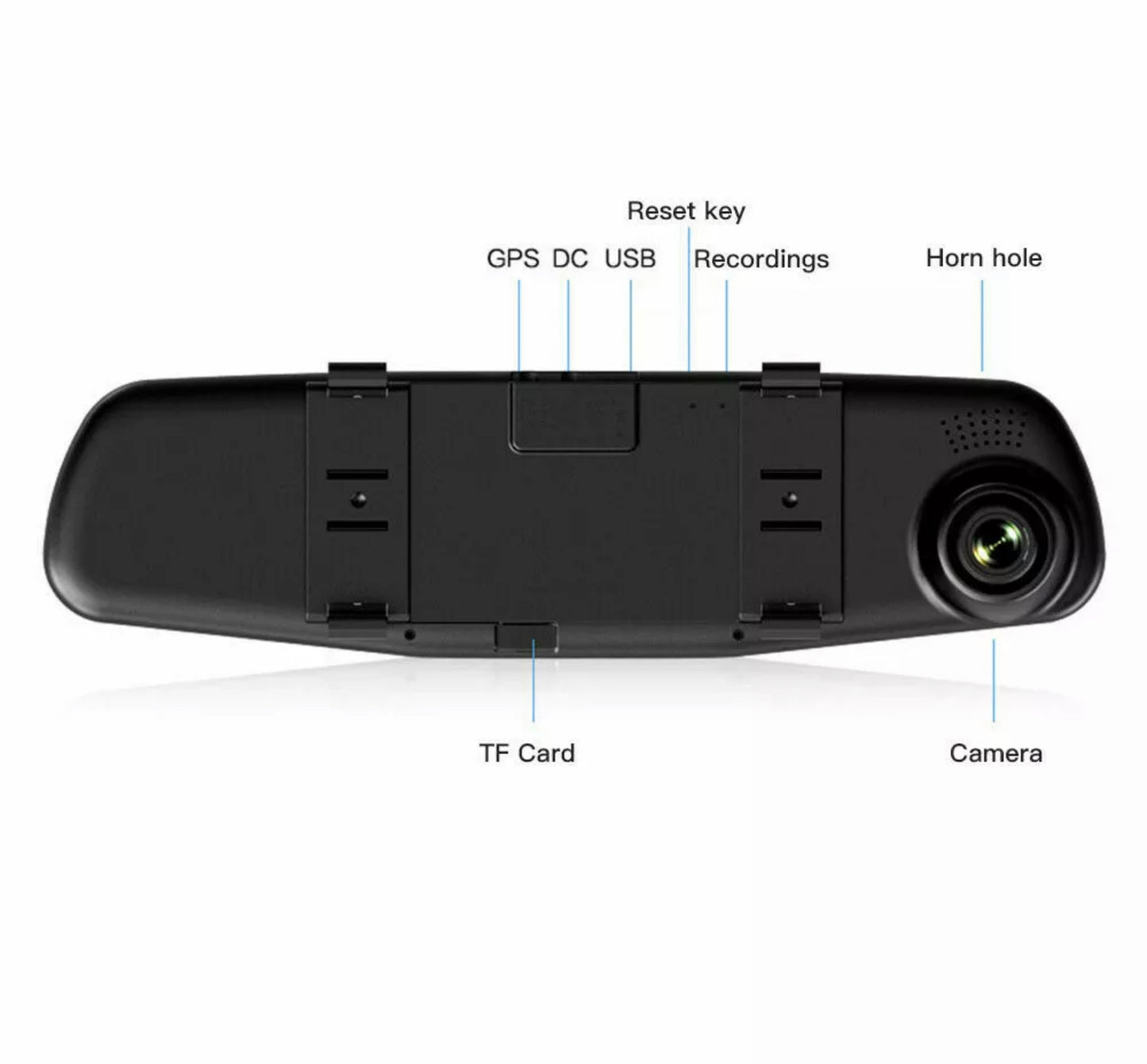 4.3 inch HD 1080p Car Dash Cam Front Rear Mirror DVR Recorder