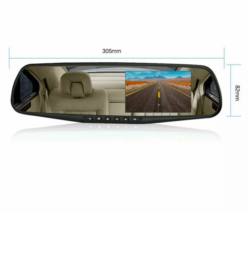 4.3 inch HD 1080p Car Dash Cam Front Rear Mirror DVR Recorder
