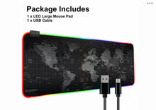 Load image into Gallery viewer, RGB Extra Large Gaming Mousepad WorldWide Map 31.5”X 12”