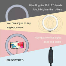 Load image into Gallery viewer, 10&quot; LED Ring Light with Tripod Stand &amp; Phone Holder