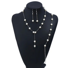 Load image into Gallery viewer, Elegant Pearl Necklace Earrings Bracelet Set