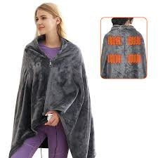 Usb Heated Warm Shawl Heated Plush Blanket