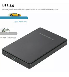 External Portable Hard Disk CASE USB 3.0 2TB SATA SSD Desktop Mobile