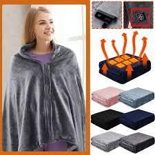 Usb Heated Warm Shawl Heated Plush Blanket