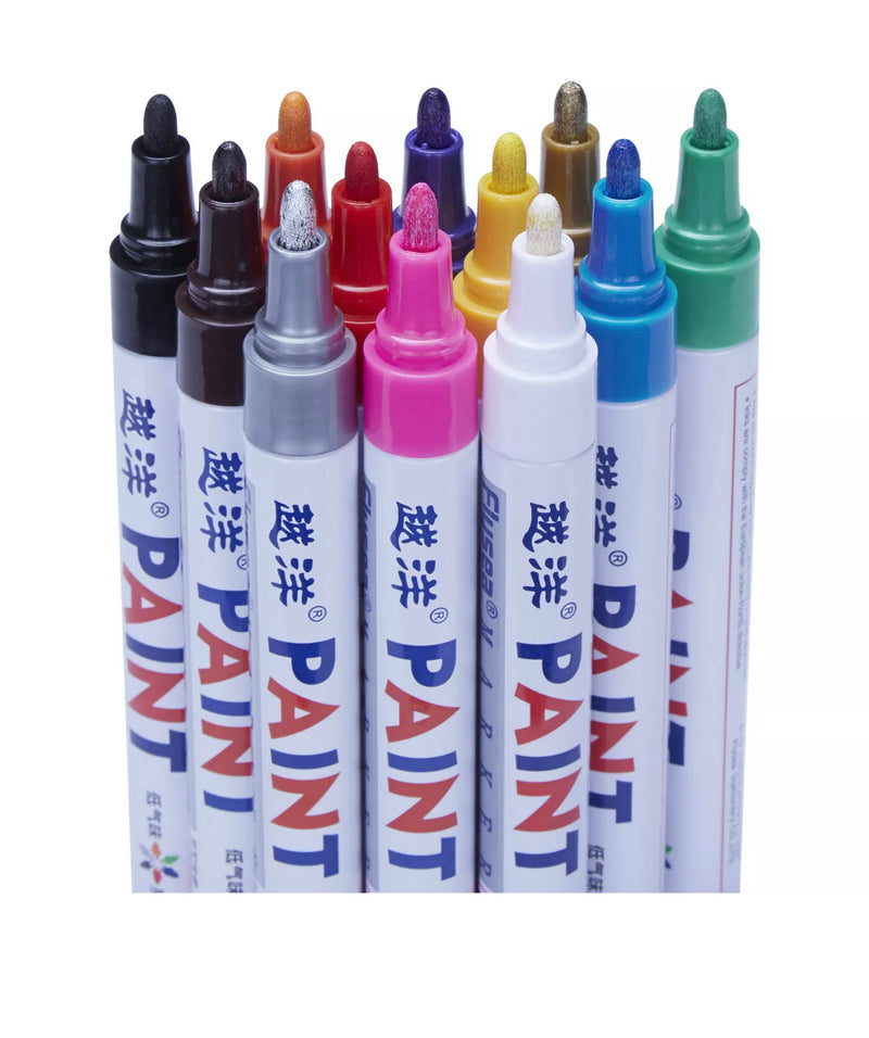 12x Permanent Waterproof Car Marker Paint Pen