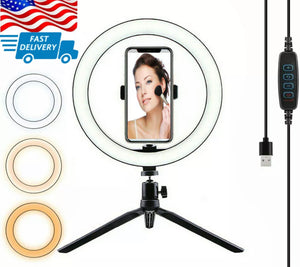 10" LED Ring Light with Tripod Stand & Phone Holder